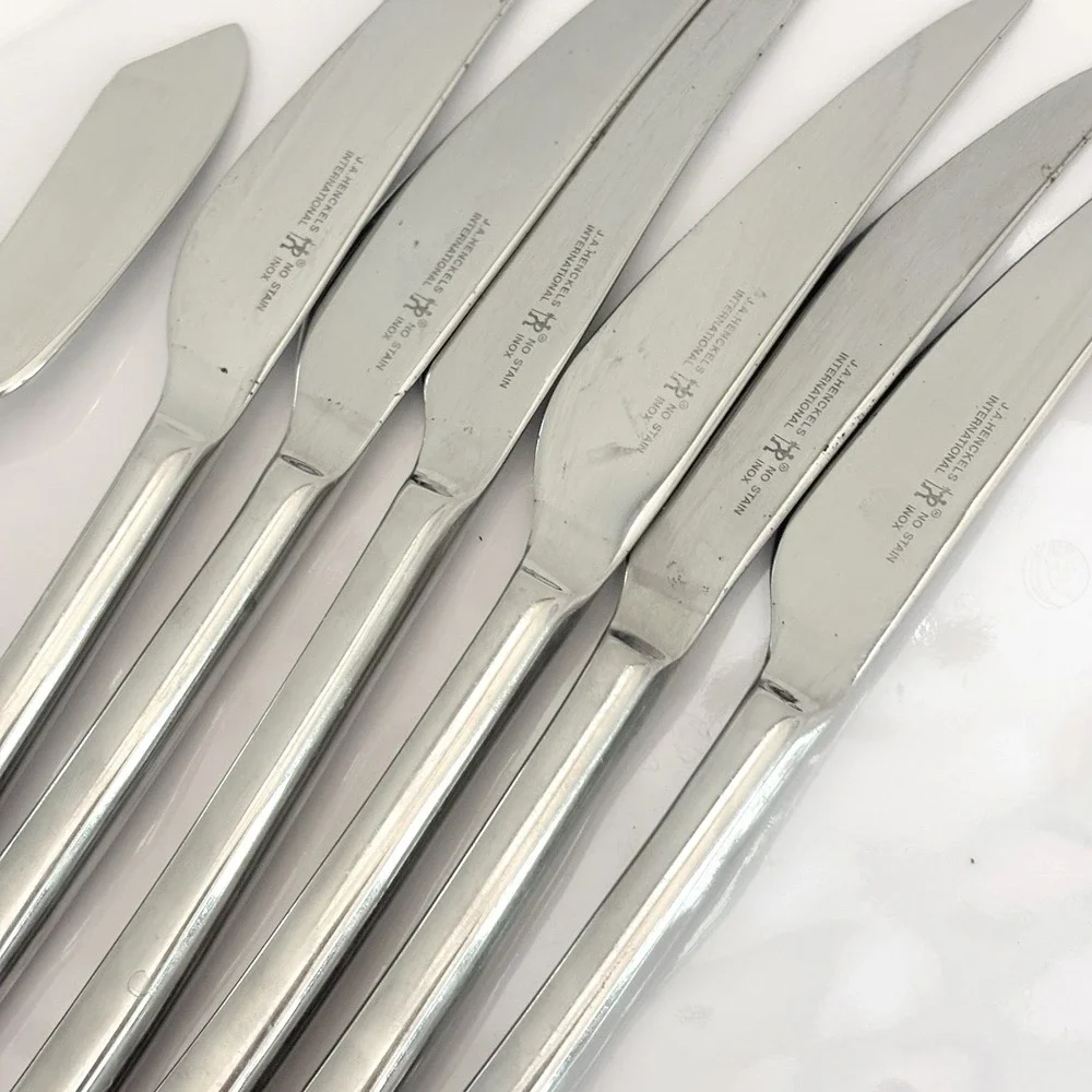 J A Henckels Zwilling OPUS Stainless 6 Dinner‎ Knives Set 1 Butter Knife